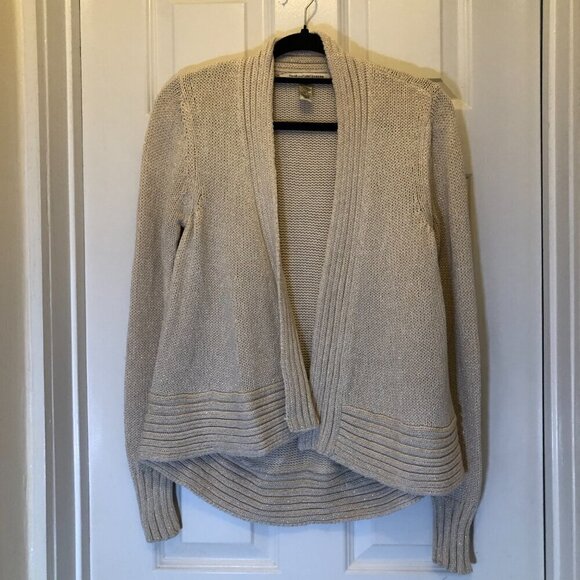 Diane von Furstenberg Nasha Cardigan Tan Gold Metallic Size S EUC CLEAR-OUT - Picture 1 of 10